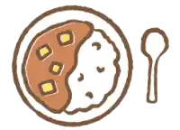 カレーライスとスプーンのイラスト