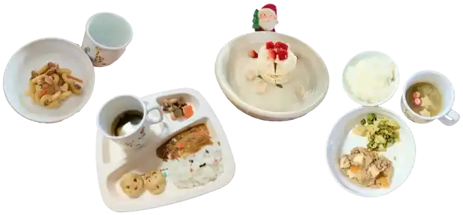 給食とおやつの盛り付けイメージ